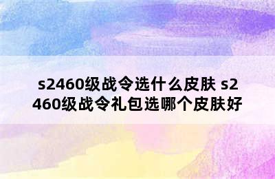 s2460级战令选什么皮肤 s2460级战令礼包选哪个皮肤好